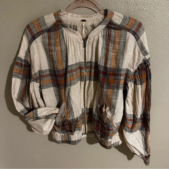 Free People Mattie Plaid Bomber Jacket - Picture 10 of 11